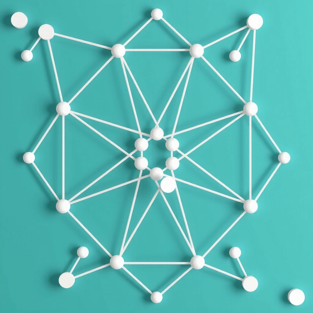 Geometric constellation puzzle game concept with interconnected star patterns