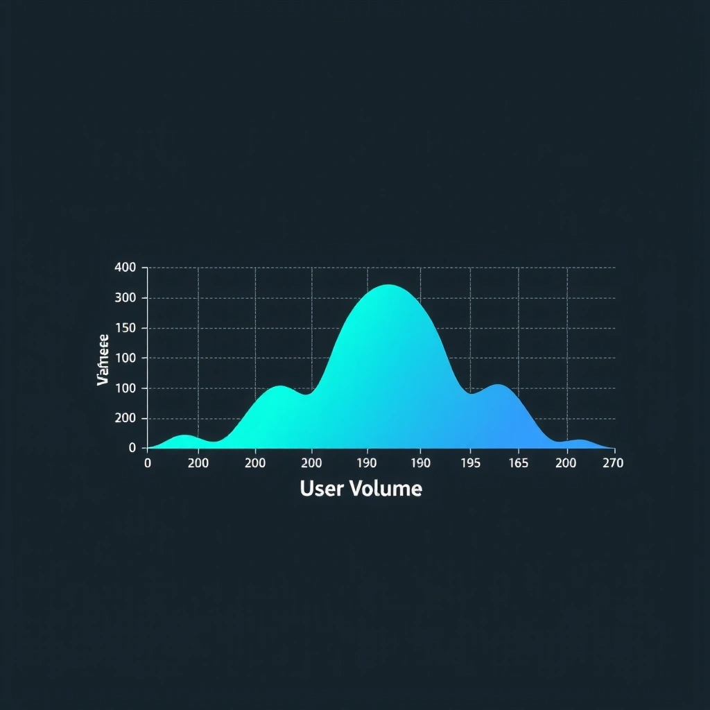 User volume abstract chart with flowing organic patterns